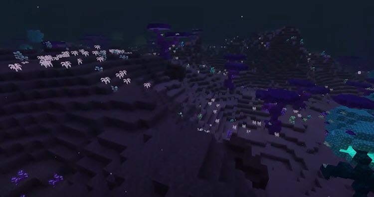 Midnight world in Minecraft.