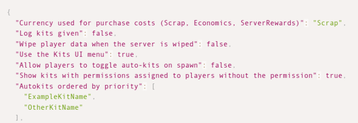 rust kits configuration file example