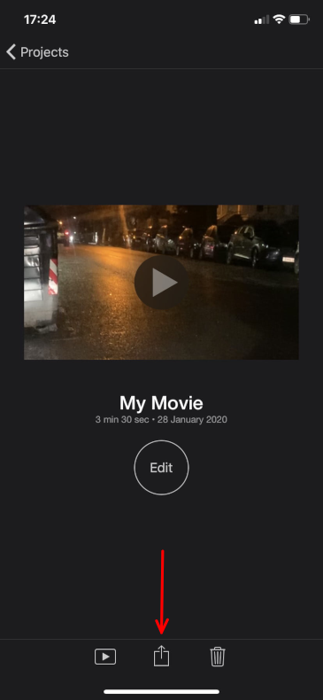 imovie share video file